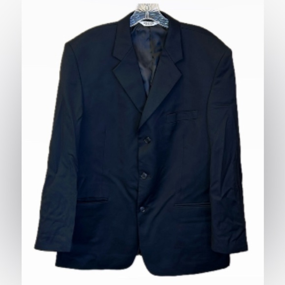 Linea Uomo Black Wool Sport Coat Size 43R